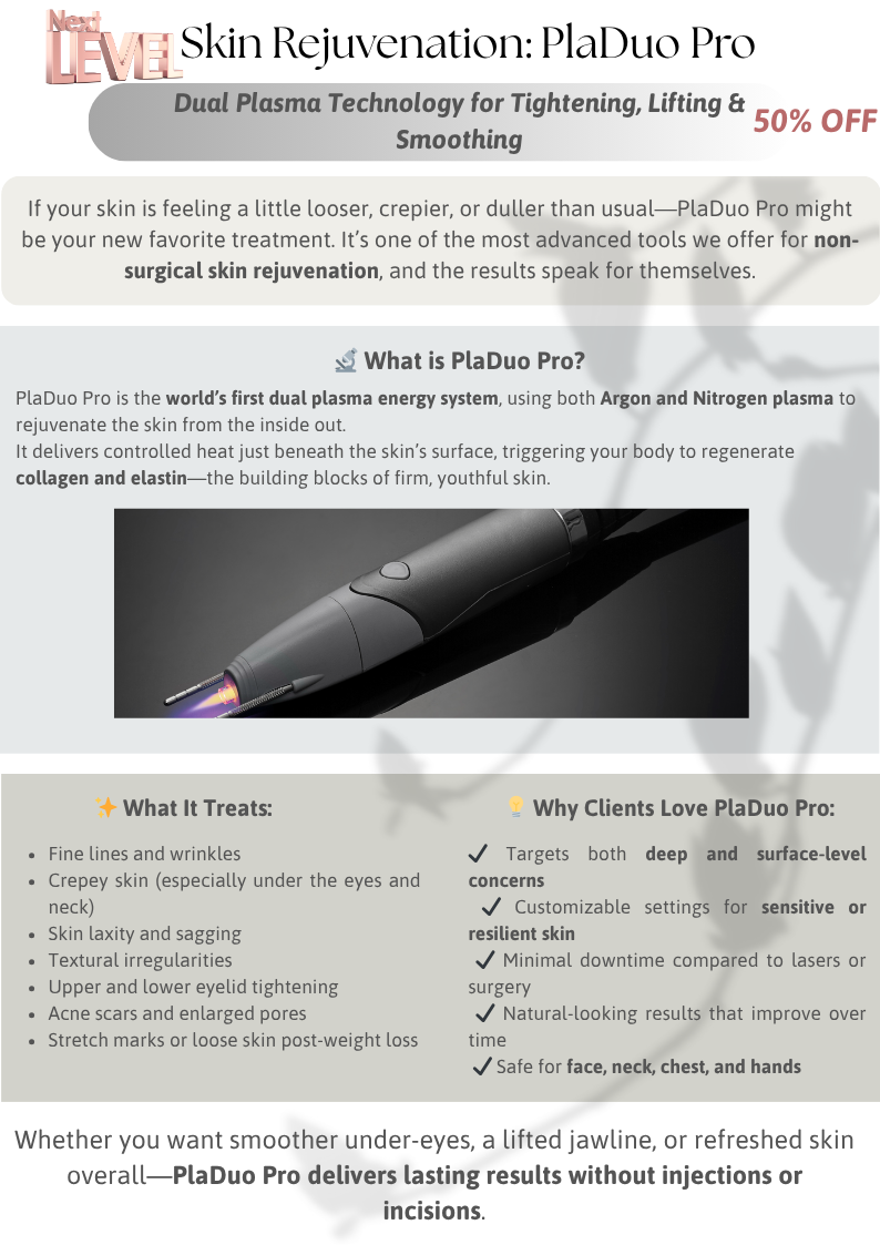 PlaDuo Pro device for non-surgical skin rejuvenation using dual plasma technology.