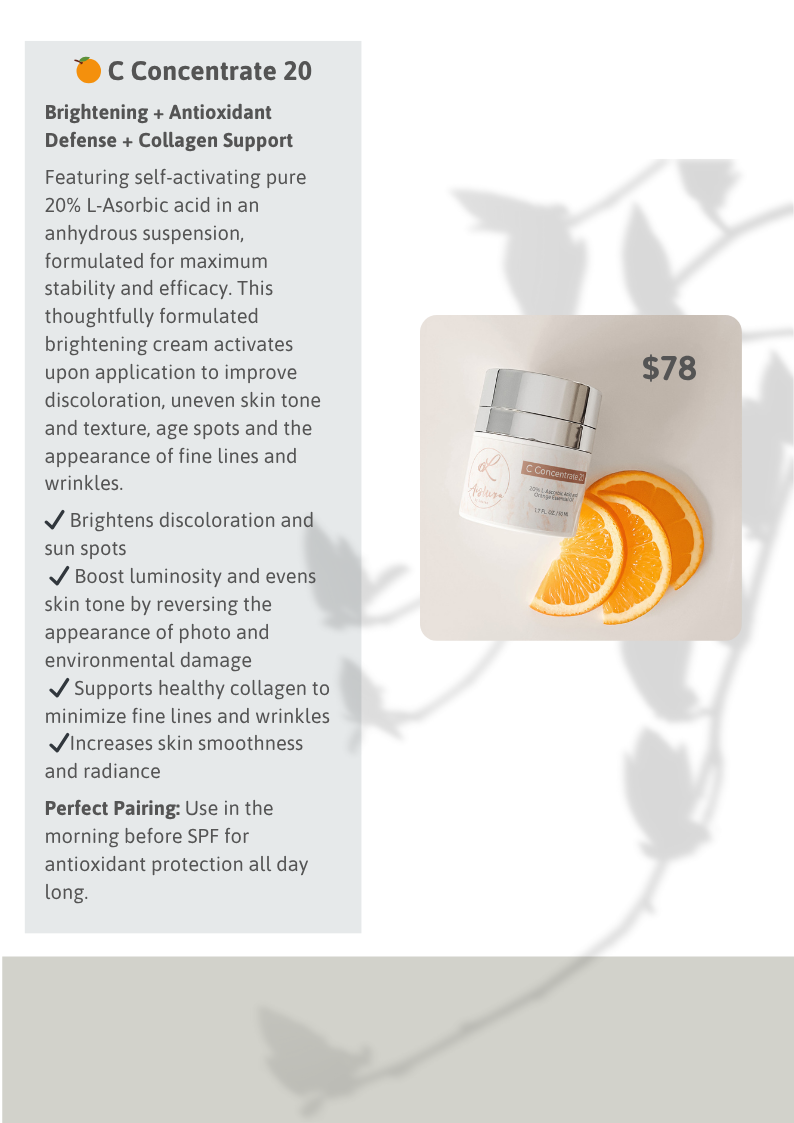 C Concentrate cream with orange slices, priced at $78.